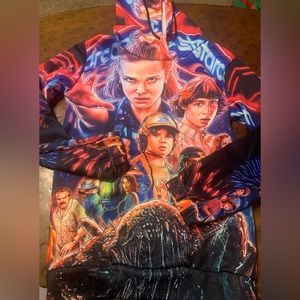 Kids Stranger Things Hoodie Pullover size large L New